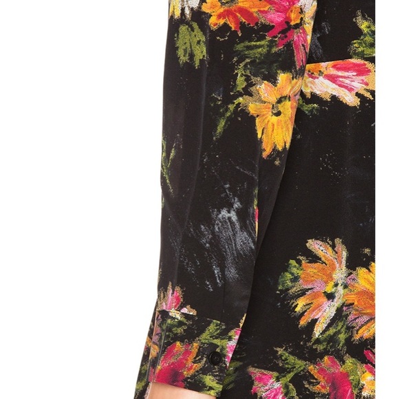 THE KOOPLES Silk Pussy Bow Secretary Tie Neck Firework Floral Mini Dress Mod - Picture 7 of 14